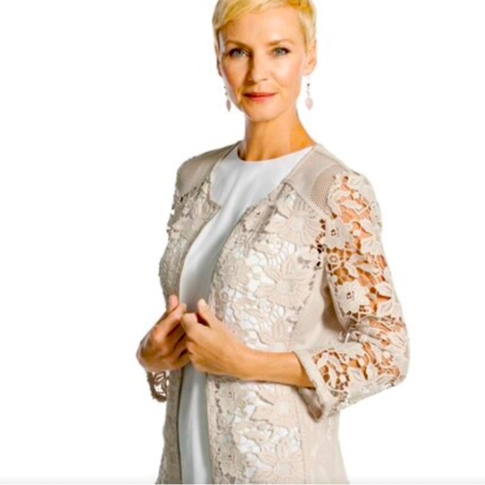 Chicos crocheted jacket-zip front . Size 2 / US size 12
